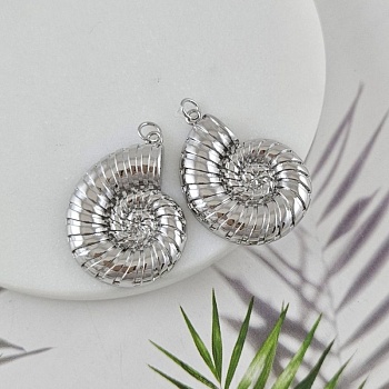 Подвеска Ракушка 32.5x24 мм, родиевое покрытие (10042-Р) купить с доставкой по России | Интернет-магазин Viva Beads