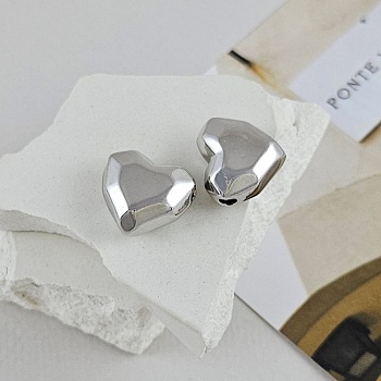 УЦЕНКА Подвеска кулон Сердце 14.3x15.3x8 мм родиевое покрытие (9579-Р-УЦ)