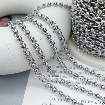 10 см Цепь с шариками толщиной 5 мм, родиевое покрытие (7465-Р) купить в Воронеже | Заказать в интернет-магазине Viva Beads
