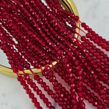 Нить 36 см Бусины стеклянные ок. 4.3 мм, граненый шар, красный (8466-4-КРАС) купить с доставкой по России | Интернет-магазин Viva Beads