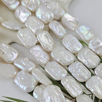 1 шт. Жемчуг натуральный барокко ок. 13-13.5х17-19.5 мм прямоугольник, АА, белый (1013) купить в #REGION_P# | Заказать в интернет-магазине Viva Beads
