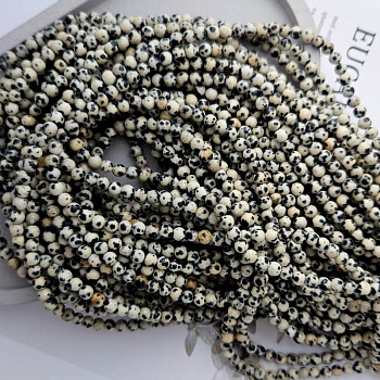 Нить 37 см Яшма далматиновая / порфирит / 4.7 мм гладкие бусины (6357-4) купить в Воронеже | Заказать в интернет-магазине Viva Beads
