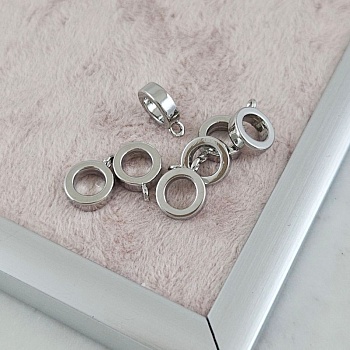 УЦЕНКА Бейл держатель для кулона 11.3х8.4х20.8 мм, внутр. d 5 мм, родиевое покрытие (10171-Р-УЦ)