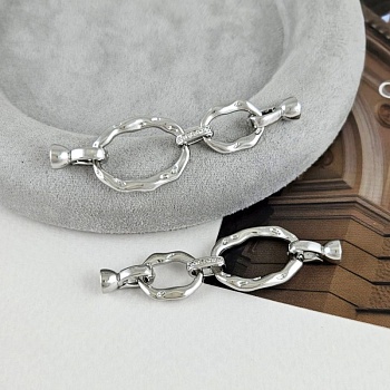 УЦЕНКА Замок овальный с карабинами 54 мм с фианитами, родиевое покрытие (9383-Р-УЦ) купить в Воронеже | Заказать в интернет-магазине Viva Beads
 УЦЕНКА Замок овальный с карабинами 54 мм с фианитами, родиевое покрытие (9383-Р-УЦ) купить в Воронеже | Заказать в интернет-магазине Viva Beads