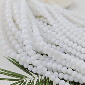Нить 38 см Агат белый, имитация, бусина 4 мм, гладкий шар (6864-4) для бижутерии купить с доставкой по России | Интернет‑магазин Viva Beads