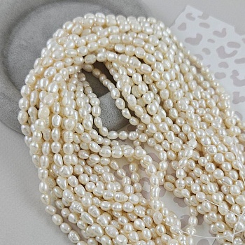 Нить 17 см Жемчуг натуральный барокко толщиной 5-6 мм белый АА (6767) купить в #REGION_P# | Заказать в интернет-магазине Viva Beads
