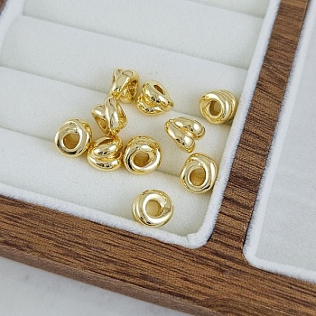 УЦЕНКА 1 шт. Бусина разделитель 7.5х6.1 мм, внутр. d 3 мм, позолота 14К (9636-7-З-УЦ) - фурнитура для бижутерии