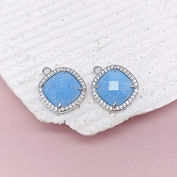 Подвеска кракле с фианитами 16х13.7 мм стекло, родиевое покр. (7802-РГ) купить с доставкой по России | Интернет-магазин Viva Beads