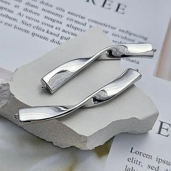 Коннектор витой 48.7х6.5 мм с родиевым покрытием (8667-Р) купить с доставкой по России | Интернет-магазин Viva Beads