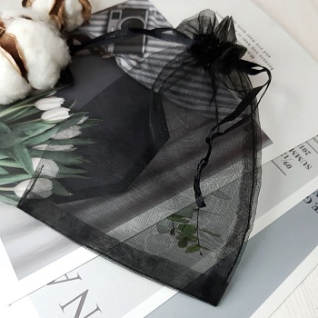 Мешочек из органзы ок. 10х12 см цвет черный (4701) купить в Воронеже | Заказать в интернет-магазине Viva Beads
