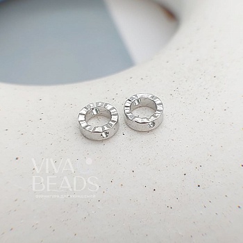 Рамка для бусин 6 мм родиевое покрытие (7586-Р) купить в Воронеже | Заказать в интернет-магазине Viva Beads
