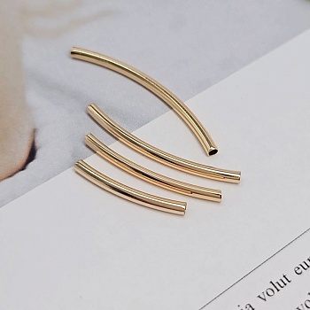 УЦЕНКА Бусина трубочка 25x2 мм позолота (8450-25-З-УЦ) купить с доставкой по России | Интернет-магазин Viva Beads