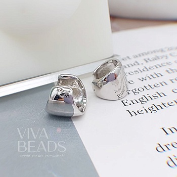 1 шт. Кафф 9.8х11.3 мм родиевое покр. (7654-Р) купить с доставкой по России | Интернет-магазин Viva Beads