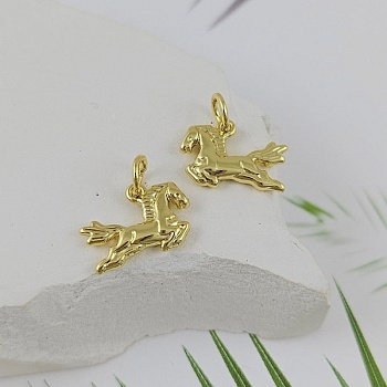 Подвеска Лошадь 9.2x13 мм, позолота 14К (9987-З)