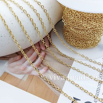 50 см Цепь тонкая 2 мм / толщина / позолота 14К (6672/2/14К-З) купить в Воронеже | Заказать в интернет-магазине Viva Beads
