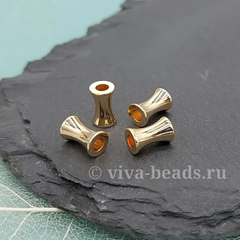 1 шт. Бусина разделитель трубочка 8х5 мм, позолота 14К (6549-З) купить с доставкой по России | Интернет-магазин Viva Beads