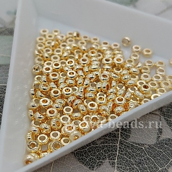 1 шт. Бусина разделитель 3x1.5 мм позолота 14к (5455-3-З) купить с доставкой по России | Интернет-магазин Viva Beads