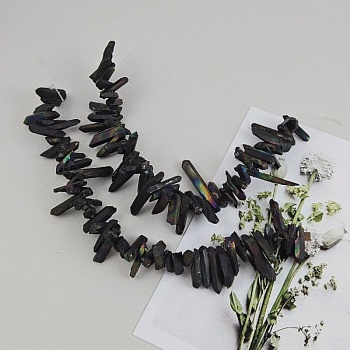 Нить 19-20 см Кварц натуральный 15-27x3-5 мм бусины палочки, сколы необработанные, черный матовый с гальваникой (9751-ЧЕР) купить в Воронеже | Заказать в интернет-магазине Viva Beads
 Нить 19-20 см Кварц натуральный 15-27x3-5 мм бусины палочки, сколы необработанные, черный матовый с гальваникой (9751-ЧЕР) купить в Воронеже | Заказать в интернет-магазине Viva Beads