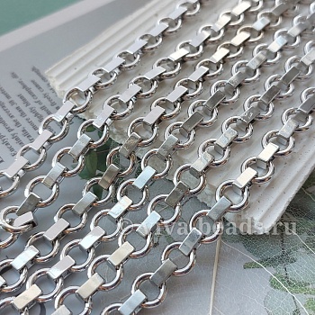 10 см Цепь 8.5 мм (толщина) родиевое покр. (6783-Р) купить в Воронеже | Заказать в интернет-магазине Viva Beads
