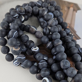 Нить 18 см Агат черный матовый 10-10.5 мм гладкая бусина (6316-10) купить в Воронеже | Заказать в интернет-магазине Viva Beads
