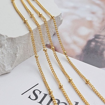 50 см Цепь тонкая 1.3 мм / толщина / шарик 2 мм позолота (6976-З) купить в Воронеже | Заказать в интернет-магазине Viva Beads
