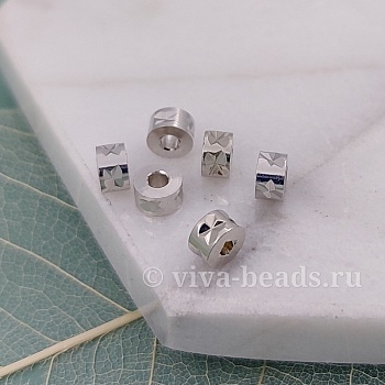 1 шт. Бусина (разделитель) 5х3 мм родиевое покр. (6300-Р) купить в Воронеже | Заказать в интернет-магазине Viva Beads
