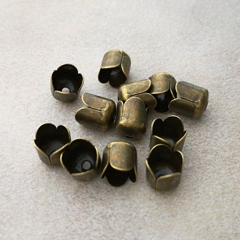 10 шт. Шапочки концевики 6,5 х 7 мм цвет бронза (1415-Б) купить в #REGION_P# | Заказать в интернет-магазине Viva Beads

