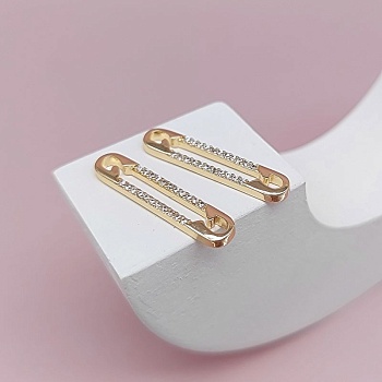 Подвеска - коннектор Булавка с фианитами 25.6х5.3 мм позолота (7798-З) Подвеска - коннектор Булавка с фианитами 25.6х5.3 мм позолота (7798-З)