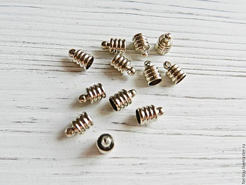 Концевик для шнуров цвет Платина 9х6 мм (1919) купить в #REGION_P# | Заказать в интернет-магазине Viva Beads
