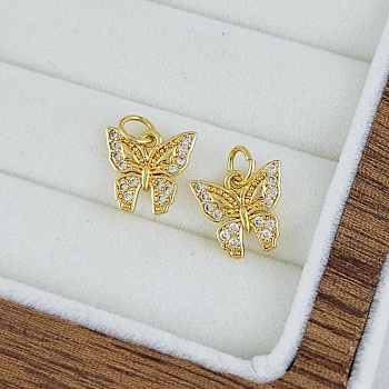 Подвеска Бабочка 10.5х11 мм с фианитами позолота 14К (7509-З) купить с доставкой по России | Интернет-магазин Viva Beads