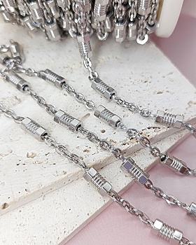 10 см Цепь 5 мм /толщина/ родиевое покр. (8124-Р) купить в Воронеже | Заказать в интернет-магазине Viva Beads
