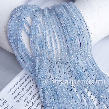 Нить 19 см Аквамарин натуральный граненая бусина 2.2 мм (7453) купить в Воронеже | Заказать в интернет-магазине Viva Beads
