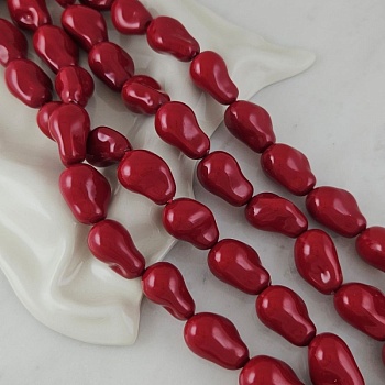 1 шт. Жемчуг майорка 22х15х13.8 мм, форма капля барокко, красный (6430-К) купить с доставкой по России | Интернет-магазин Viva Beads