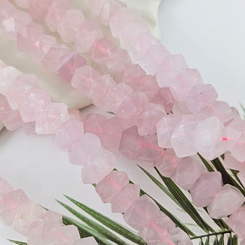 1 шт. Розовый кварц 16-21х7-7.5 мм бусины с крупными гранями (1009-РК) купить в Воронеже | Заказать в интернет-магазине Viva Beads
