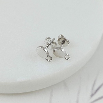 УЦЕНКА Пуссеты гвоздики круглые 6 мм родиевое покрытие(10090-Р-УЦ)