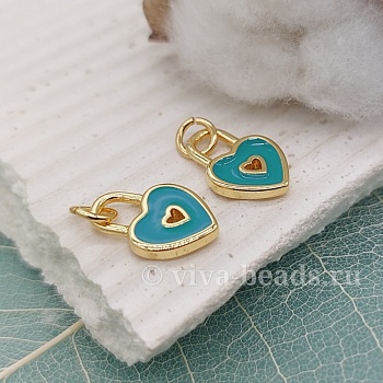 1 шт. Подвеска Замок 13x9x1.5 мм эмаль, позолота (6374-Г) купить с доставкой по России | Интернет-магазин Viva Beads