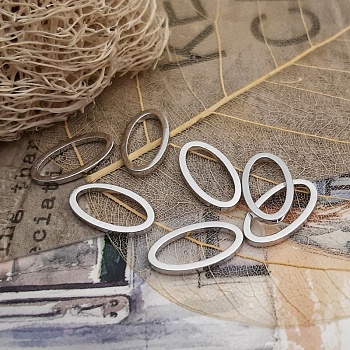 Коннектор кольцо овал 13x7x1 мм родиевое покр. (3498-Р) купить с доставкой по России | Интернет-магазин Viva Beads