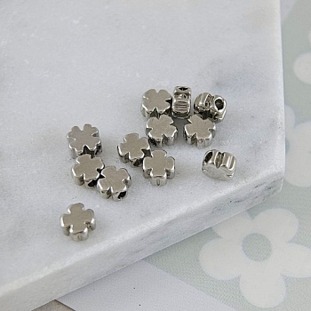 1 шт. Бусина разделитель Клевер 5x5x2.5 мм родиевое покр. (5384-Р) купить с доставкой по России | Интернет-магазин Viva Beads