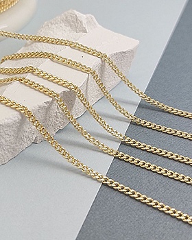 50 см Цепь тонкая 2 мм /толщина/ позолота 14К (8243-З)  купить в Воронеже | Заказать в интернет-магазине Viva Beads
