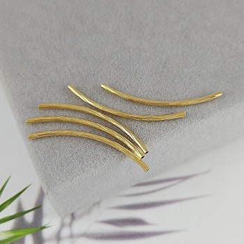 Бусина трубочка 34x1.4 мм, текстурированная, позолота 14К (9971-34-З) купить с доставкой по России | Интернет-магазин Viva Beads