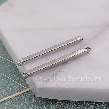 Коннектор палочка 30x2x2 мм родиевое покр. (3488-30-Р) купить с доставкой по России | Интернет-магазин Viva Beads