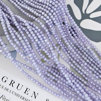 Нить 18 см Фианиты 2 мм граненые бусины, сиреневый (6717-СИР) купить в Воронеже | Заказать в интернет-магазине Viva Beads
 Нить 18 см Фианиты 2 мм граненые бусины, сиреневый (6717-СИР) купить в Воронеже | Заказать в интернет-магазине Viva Beads