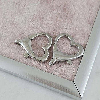 Замок карабин Сердце 25.6х21.5 мм родиевое покрытие (9160-Р) замок для украшений купить с доставкой по России | Интернет-магазин Viva Beads