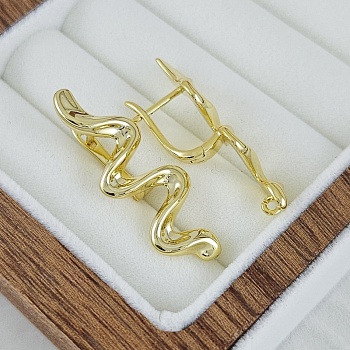 Швензы с английским замком Волна 35х11.2 мм длинные, позолота 14К (10242-З) швензы для серег купить с доставкой по России | Интернет-магазин Viva Beads