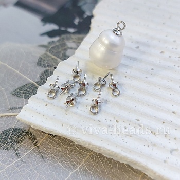 1 шт. Шапочка для вклейки 3х7 мм родиевое покр. (2468) купить в #REGION_P# | Заказать в интернет-магазине Viva Beads
