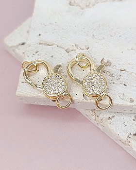 Замок с фианитами 16 мм позолота 14к (8065-З) купить в Воронеже | Заказать в интернет-магазине Viva Beads
 Замок с фианитами 16 мм позолота 14к (8065-З) купить в Воронеже | Заказать в интернет-магазине Viva Beads