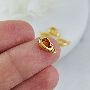 УЦЕНКА Бейл разъемный гладкий 10х3.2x5.4 мм, внутренний размер 4.3х3.2 мм, позолота 14К (10215-З-УЦ)