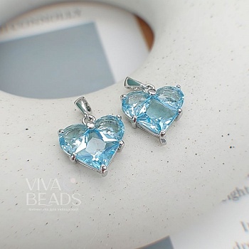 Подвеска Сердце с фианитами 14.5х14 мм родиевое покр. (6647-ГР) Подвеска Сердце с фианитами 14.5х14 мм родиевое покр. (6647-ГР)