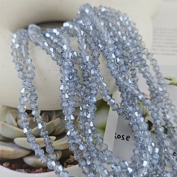 Нить 33 см Хрустальные бусины биконус 3.9х4.6 мм серо-голубой (8462-4-СЕРГОЛ) купить в Воронеже | Заказать в интернет-магазине Viva Beads
 Нить 33 см Хрустальные бусины биконус 3.9х4.6 мм серо-голубой (8462-4-СЕРГОЛ) купить в Воронеже | Заказать в интернет-магазине Viva Beads