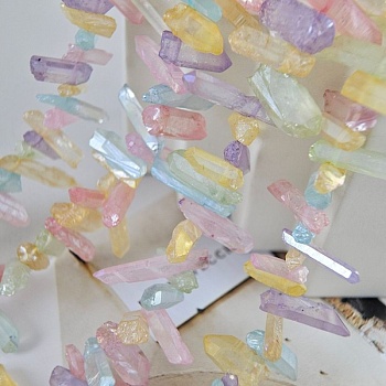 Нить 9-10 см Кварц натуральный тонированный мини 13-23х3-5 мм бусины палочки, сколы необработанные, микс цветов (9561-МИКС-МИНИ) для бижутерии купить с доставкой по России | Интернет‑магазин Viva Beads